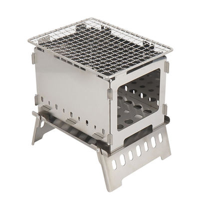 SUS304 Portable BBQ Kompor Panggangan 1.2KG Tahan Angin Lipat Kayu Pembakaran Camping Kompor