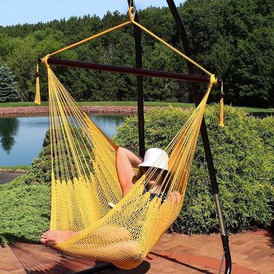 Hängende karibischer Patio-im Freien doppelte Polyester-Seil-Hängematte 100kg zu 150kg