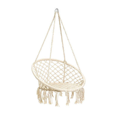เชือก 80 X 60 ซม. กลางแจ้ง แคมป์ปิ้ง เปลญวน Macrame Swing เก้าอี้เปลญวนพับได้