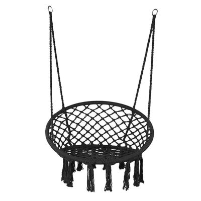 เชือก 80 X 60 ซม. กลางแจ้ง แคมป์ปิ้ง เปลญวน Macrame Swing เก้าอี้เปลญวนพับได้