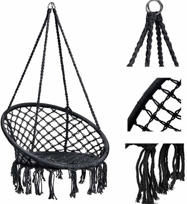 เชือก 80 X 60 ซม. กลางแจ้ง แคมป์ปิ้ง เปลญวน Macrame Swing เก้าอี้เปลญวนพับได้