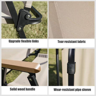 3KG Outdoor Wooden Chair With Arm Rest Odm Aluminum Kermit Adjustable Height Camping