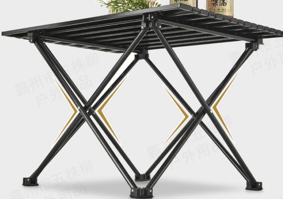 Steel Leg Long Portable Folding Camping Table Outdoor BBQ Bamboo Folding Picnic