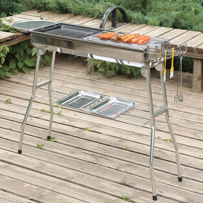120 X 60CM Portable Outdoor Folding Beach Picnic Table BBQ Roll Up Wooden Folding