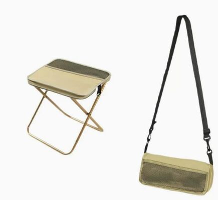 38CM Stainless Steel Camping Outdoor Chairs Portable Fishing Three Leg Folding Chair