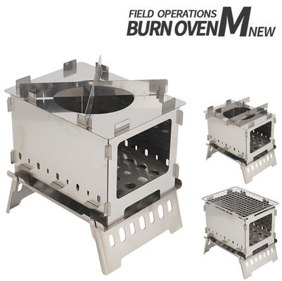 SUS304 Portable BBQ Stove Grill 1.2KG Windproof Folding Wood Burning Camping Stove